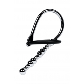 Серебристый уретральный плаг-бусины TOYFA Metal с мягким фиксириющим кольцом - ToyFa - купить с доставкой в Тюмени