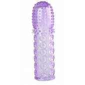 Насадка гелевая фиолетовая с точками, шипами и наплывами - 13,5 см. - Toyfa Basic - в Тюмени купить с доставкой