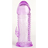 Фиолетовая гелевая насадка с шипами - 13 см. - Toyfa Basic - в Тюмени купить с доставкой