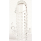 Гелевая прозрачная насадка с 2 отростками - 13 см. - Toyfa Basic - в Тюмени купить с доставкой