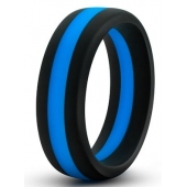 Черно-синее эрекционное кольцо Silicone Go Pro Cock Ring - Blush Novelties - в Тюмени купить с доставкой