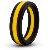 Черно-желтое силиконовое эрекционное кольцо Silicone Go Pro Cock Ring - Blush Novelties - в Тюмени купить с доставкой