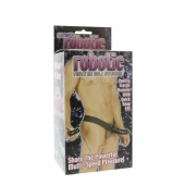 Мужской фаллопротез с вибрацией ROBOTIC MALE STRAP-ON BLACK - 17 см. - Seven Creations - купить с доставкой в Тюмени