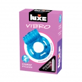 Голубое эрекционное виброкольцо Luxe VIBRO  Кошмар русалки  + презерватив - Luxe - в Тюмени купить с доставкой