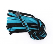 Черно-голубая замшевая плеть с ромбами на ручке - 58 см. - БДСМ Арсенал - купить с доставкой в Тюмени