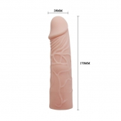 Закрытая телесная насадка-фаллос - 17 см. - Sex Expert - в Тюмени купить с доставкой