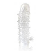 Закрытая прозрачная рельефная насадка Crystal sleeve - 13 см. - Erowoman-Eroman - в Тюмени купить с доставкой