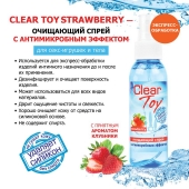 Очищающий спрей для игрушек CLEAR TOY Strawberry - 100 мл. - Биоритм - купить с доставкой в Тюмени