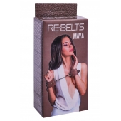 Коричневые кожаные наручники Maya - Rebelts - купить с доставкой в Тюмени