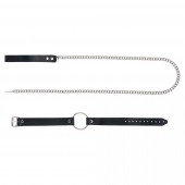 Черный поводок и чокер с кольцом Rada - Rebelts - купить с доставкой в Тюмени