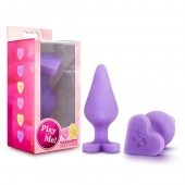 Фиолетовая анальная пробка Naughty Candy Heart Do Me Now - 8,9 см. - Blush Novelties - купить с доставкой в Тюмени