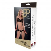 Красно-чёрные наручники на металлической цепочке - Blush Novelties - купить с доставкой в Тюмени