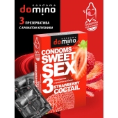 Презервативы для орального секса DOMINO Sweet Sex с ароматом клубничного коктейля  - 3 шт. - Domino - купить с доставкой в Тюмени
