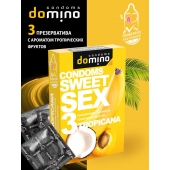 Презервативы для орального секса DOMINO Sweet Sex с ароматом тропических фруктов - 3 шт. - Domino - купить с доставкой в Тюмени