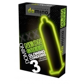 Презервативы DOMINO Neon Green со светящимся в темноте кончиком - 3 шт. - Domino - купить с доставкой в Тюмени