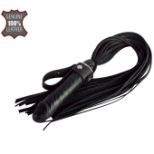 Черная плеть  Ковбой  с ручкой-фаллосом - 55 см. - Sitabella - купить с доставкой в Тюмени