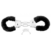 Меховые чёрные наручники Beginner s Furry Cuffs - Pipedream - купить с доставкой в Тюмени