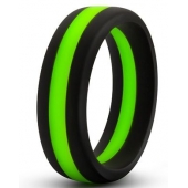 Черно-зеленое эрекционное кольцо Silicone Go Pro Cock Ring - Blush Novelties - в Тюмени купить с доставкой