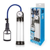 Прозрачная вакуумная помпа Sex Expert с манометром - Sex Expert - в Тюмени купить с доставкой
