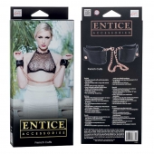 Черные мягкие наручники Entice French Cuffs с цепью - California Exotic Novelties - купить с доставкой в Тюмени