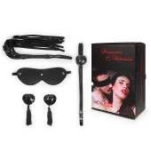 Эротический набор в черном цвете: маска, кляп, пэстисы, плётка - Notabu - купить с доставкой в Тюмени