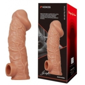 Телесная насадка на фаллос с отверстием для мошонки EXTREME SLEEVE - 17,6 см. - KOKOS - в Тюмени купить с доставкой