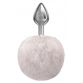 Серебристая анальная пробка с белым пушистым хвостиком Twinkle - Lola Games - купить с доставкой в Тюмени