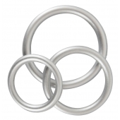 Набор из 3 эрекционных колец под металл Metallic Silicone Cock Ring Set - Orion - в Тюмени купить с доставкой