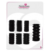 Набор из 7 черных насадок PENIS SLEEVES SET - Dream Toys - в Тюмени купить с доставкой