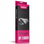 Серебристая плетка Struggle My Flogger с черной ручкой - 45 см. - Lovetoy - купить с доставкой в Тюмени