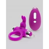 Лиловое виброкольцо с пультом ДУ Remote Control Cock Ring - Happy Rabbit - в Тюмени купить с доставкой
