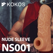Телесная открытая насадка-реалистик с подхватом мошонки Nude Sleeve S - 10 см. - KOKOS - в Тюмени купить с доставкой