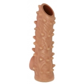 Телесная насадка с шипами и открытой головкой Nude Sleeve S - 10 см. - KOKOS - в Тюмени купить с доставкой