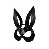 Черная кожаная маска зайки Miss Bunny - БДСМ Арсенал - купить с доставкой в Тюмени