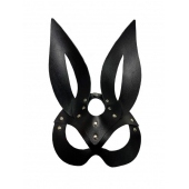 Черная кожаная маска зайки Miss Bunny - БДСМ Арсенал - купить с доставкой в Тюмени