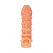 Телесная закрытая насадка с пупырышками Cock Sleeve Size L - 17,6 см. - KOKOS - в Тюмени купить с доставкой