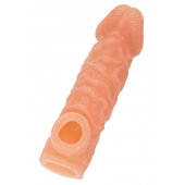 Телесная закрытая насадка с шершавой головкой Cock Sleeve Size L - 17,6 см. - KOKOS - в Тюмени купить с доставкой