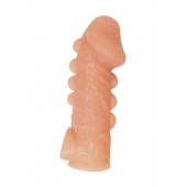 Телесная закрытая насадка с шишечками Cock Sleeve Size M - 15,6 см. - KOKOS - в Тюмени купить с доставкой