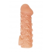 Телесная закрытая насадка с пучками шишечек Cock Sleeve Size M - 15,6 см. - KOKOS - в Тюмени купить с доставкой