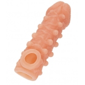 Телесная закрытая насадка с шариками Cock Sleeve Size S - 13,8 см. - KOKOS - в Тюмени купить с доставкой