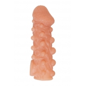 Телесная закрытая насадка с шариками Cock Sleeve Size L - 17,6 см. - KOKOS - в Тюмени купить с доставкой
