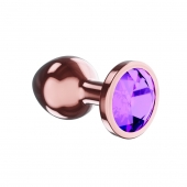Пробка цвета розового золота с фиолетовым кристаллом Diamond Amethyst Shine S - 7,2 см. - Lola Games - купить с доставкой в Тюмени