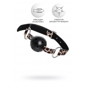 Черный кляп-шар на леопардовых ремешках Anonymo - ToyFa - купить с доставкой в Тюмени