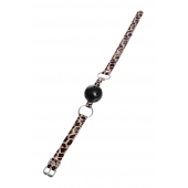 Черный кляп-шар на леопардовых ремешках Anonymo - ToyFa - купить с доставкой в Тюмени