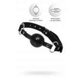 Черный кляп-шар на кожаных ремешках Anonymo - ToyFa - купить с доставкой в Тюмени