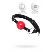 Красный кляп-шар на черных ремешках Anonymo - ToyFa - купить с доставкой в Тюмени