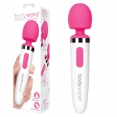 Розово-белый перезаряжаемый жезловый вибратор Aqua Mini Rechargeable - Bodywand