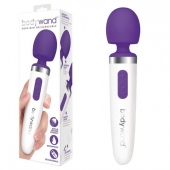 Фиолетово-белый перезаряжаемый жезловый вибратор Aqua Mini Rechargeable - Bodywand