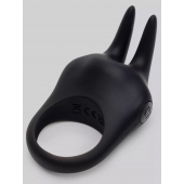 Черное эрекционное виброкольцо Sensation Rechargeable Vibrating Rabbit Love Ring - Fifty Shades of Grey - в Тюмени купить с доставкой