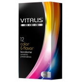 Цветные ароматизированные презервативы VITALIS PREMIUM color   flavor - 12 шт. - Vitalis - купить с доставкой в Тюмени